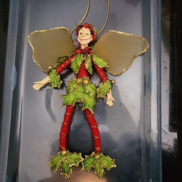Kurt Adler Red and Green Holiday Fairy Ornament - Picture 2 of 6